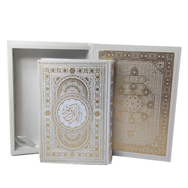 قرآن وزیری گلاسه عروس سفید جعبه دار نفیس